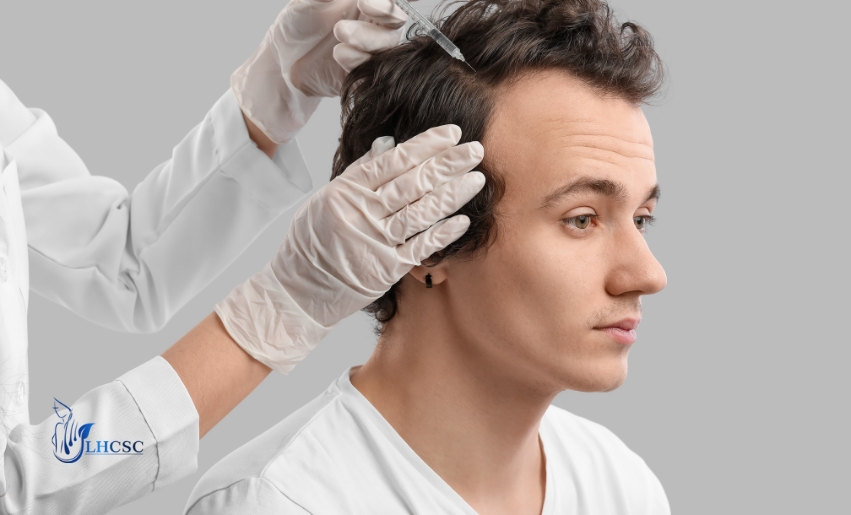 Patient undergoing hair loss treatment in London at a clinic